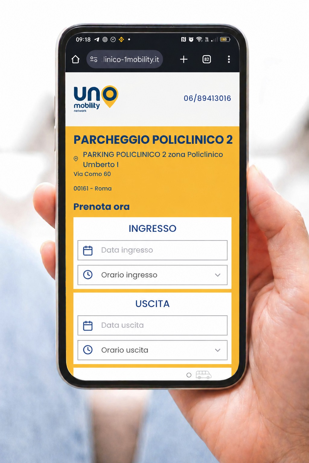 prenotazione parcheggio da smartphone